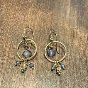 Elegant Gold and Silver Dangle Earrings